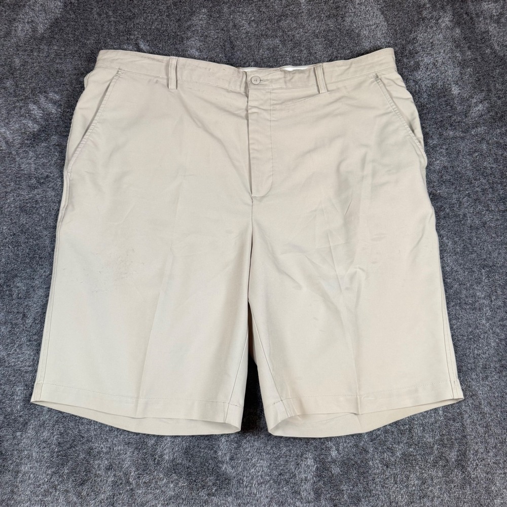 FootJoy Mens Performance Golf Shorts Khaki Tan Size 42 Stretch Flat Front FJ